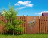 SWCG005 CORTEN Sichtschutzwand incl. Pfosten "Baum unter Sonne"