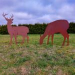 Hirsch und Reh Skulptur 140 cm und 100cm Höhe_1