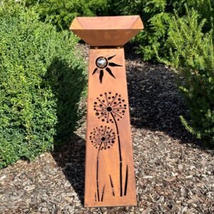 RS71 Konische Edelrost Säule "Allium unter Edelstahlsonne"