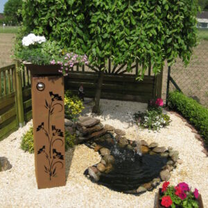 RS55 Edelrost Säule " Blumenmotiv"