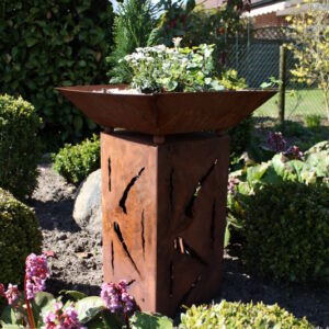 RS09 Edelrost Säule_50cm "Rissen über 4 Seiten"