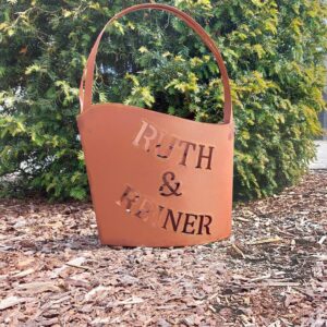 TA05 Edelrost-Tasche mit Wunschtext