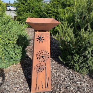 RS70 Konische Edelrost Säule  "Allium unter Spiralsonne"