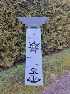 Säule in Silbergrau RAL7001