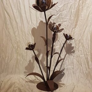 ST401 Edelrost Blumen-Skulptur