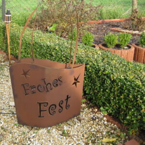 TA03 "Frohes Fest" Edelrost-Tasche